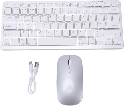Dpofirs Wireless Keyboard and Mouse Combo, 2.4G / Bluetooth Rechargeable Wireless Keyboard with Mouse, for Laptop and Tablet in Kuwait