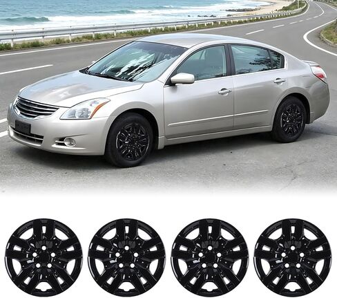 مجموعة Hubcaps 16 بوصة مجموعة من 4 حافات من عجلة الكروم الفضية تغطي R16 لنيسان Altima 2007-2012 وللنيسان Altima Coupe 08-09 ، ABS & PC Material Wheel Covert in Saudi Arabia