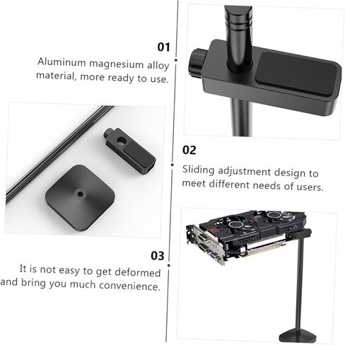 Aluminum Magnesium Alloy Gpu Bracket Adjustable Graphics Card Support Tool- Installation Black in Kuwait