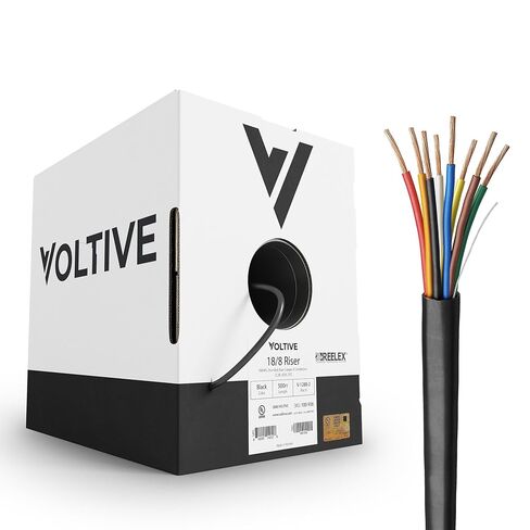 Voltive 14/4 Speaker Wire, Riser CL3R, White, 500ft - 14AWG, 4 Conductors, Stranded Oxygen-Free Copper, UL Listed - V-1270-2 in Saudi Arabia
