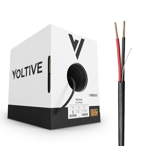 Voltive 14/4 Speaker Wire, Riser CL3R, White, 500ft - 14AWG, 4 Conductors, Stranded Oxygen-Free Copper, UL Listed - V-1270-2 in Saudi Arabia