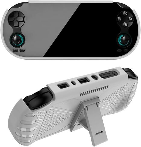 غطاء حماية لـ Anbernic RG Vita Pro/RG Vita، غطاء واقي من مادة TPU مع وظيفة الوقوف، تصميم مريح، زوايا معززة للقبضة، مقاومة للصدمات، مقاومة للتآكل (أبيض) in Kuwait