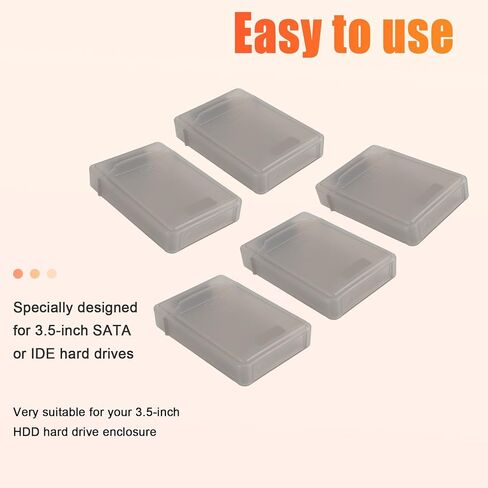 5pcs 3.5 inch IDE SATA HDD Hard Drive Disk Plastic Storage Box Case Enclosure in Kuwait