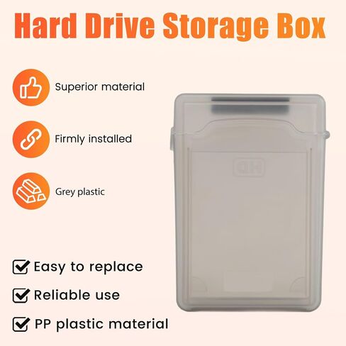 5pcs 3.5 inch IDE SATA HDD Hard Drive Disk Plastic Storage Box Case Enclosure in Kuwait
