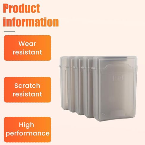 5pcs 3.5 inch IDE SATA HDD Hard Drive Disk Plastic Storage Box Case Enclosure in Kuwait
