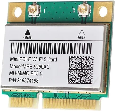 بطاقة Wi-Fi Legacy Mini-PCIe لـ Intel 9260 | بطاقة شبكة PCIe نصف صغيرة | 1.73 جنيه إسترليني مع دعم بلوتوث 5.1 | قطعة استبدال HMC WLAN 9260.HMWG Wi-Fi Card 9260HMW in Kuwait