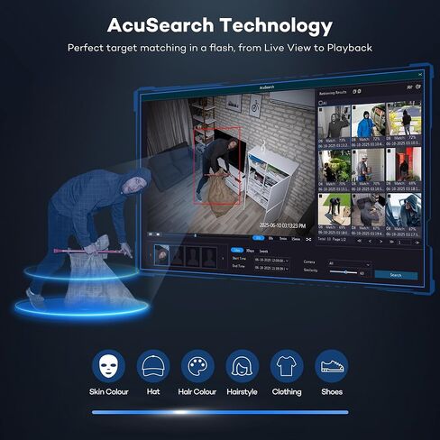 ONWOTE NVR 32 Channel Security Camera System 12MP, Face Recognition & AcuSearch, 2 Way Audio, 24x 8MP IK10 Vandal-Proof PoE IP Cameras, 32CH 6K 4K Commercial NVR 8TB, Support 40TB, Business CCTV in Kuwait