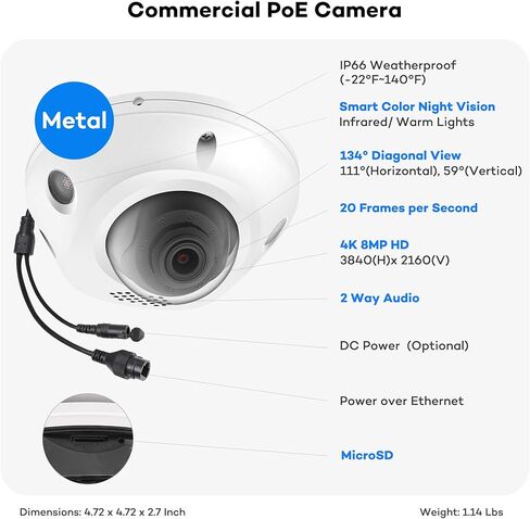 ONWOTE NVR 32 Channel Security Camera System 12MP, Face Recognition & AcuSearch, 2 Way Audio, 24x 8MP IK10 Vandal-Proof PoE IP Cameras, 32CH 6K 4K Commercial NVR 8TB, Support 40TB, Business CCTV in Kuwait