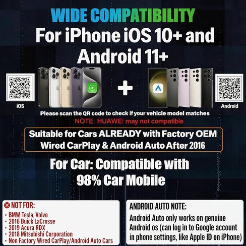 محول Carplay لاسلكي 4 في 1 لأجهزة Apple iPhone Android Auto، محول Airplay Screen Mirror Link Bluetooth Carplay للفيديو YouTube Tiktok، WiFi ثنائي النواة، Mini Car Play USB Dongle، سريع، بدون زمن الوصول in Kuwait