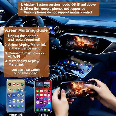 محول Carplay لاسلكي 4 في 1 لأجهزة Apple iPhone Android Auto، محول Airplay Screen Mirror Link Bluetooth Carplay للفيديو YouTube Tiktok، WiFi ثنائي النواة، Mini Car Play USB Dongle، سريع، بدون زمن الوصول in Kuwait