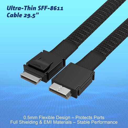 قاعدة PCIe 4.0 x4 64 جيجابت في الثانية eGPU مع كابل OCuLink SFF-8611 مقاس 29.5 بوصة، وOCuLink SFF-8612 8311 إلى PCIe x16 قاعدة GPU خارجية لأجهزة الكمبيوتر المحمول وأجهزة الكمبيوتر الصغيرة، وتدعم حاوية GPU الخارجية بطاقة الرسومات الخارجية in Kuwait