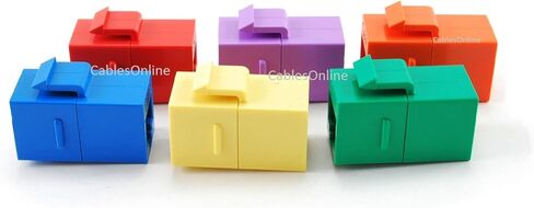 CablesOnline، 6-حزمة CAT6 أنثى/أنثى RJ45 إيثرنت متعددة الألوان كيستون جاك المقرنة، WP-C02MC-6 in Kuwait