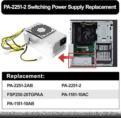 LXun ترقية 250 واط مصدر الطاقة PA-2251-2AB متوافق مع Acer Veriton X4270 N4288 E450 D650 X2660G X4660G استبدال PA-2251-2 FSP250-20TGPAA PA-1181-10AC PA-1181-10AB DC.2501B.001 in Kuwait