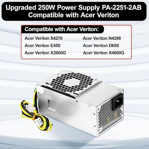 LXun ترقية 250 واط مصدر الطاقة PA-2251-2AB متوافق مع Acer Veriton X4270 N4288 E450 D650 X2660G X4660G استبدال PA-2251-2 FSP250-20TGPAA PA-1181-10AC PA-1181-10AB DC.2501B.001 in Kuwait