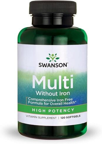 Swanson Multi Without Iron Multivitamin Health Supplement Iron-Free Formula 120 Softgels Sgels in Saudi Arabia