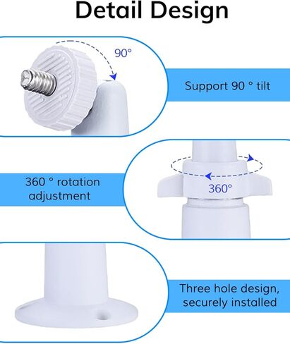 【2 Pack】 Adjustable Metal Security Camera Wall Mount Bracket, Compatible with Arlo, Ring, Eufy & Standard 1/4'' Threaded Hole Cameras in Kuwait