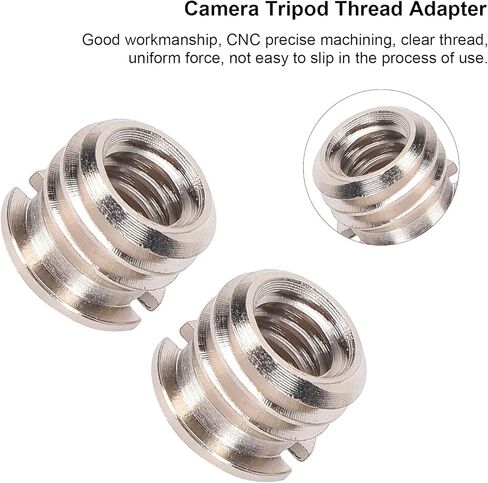 Camera Screw, 1/4in to 3/8in Screw Adapter Converter Made of Copper, CNC Precise Machining, Clear Thread, with Good Workmanship, for Tripod Plate Light Brack in Kuwait