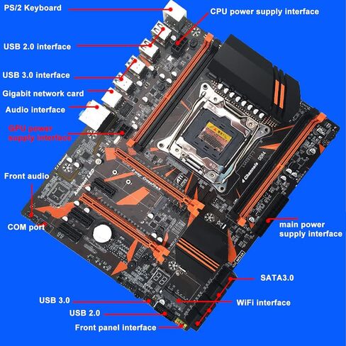 اللوحة الأم للكمبيوتر Cuifati، اللوحة الأم للألعاب 2011، 128 جيجا DDR4 مع SATA3.0، M.2، فتحة رسومات E X16، بطاقة شبكة مدمجة in Kuwait