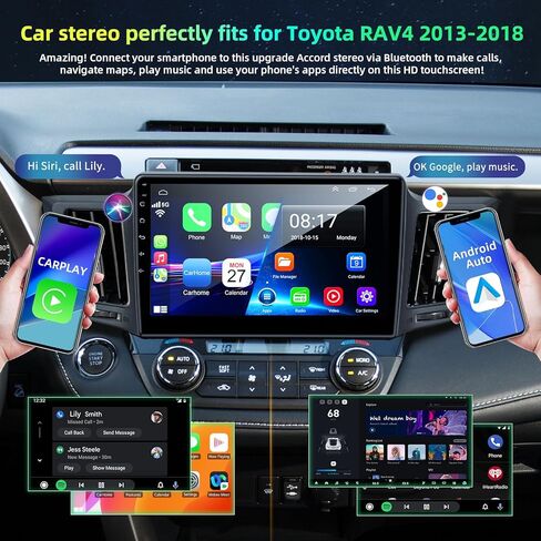 راديو سيارة بلوتوث 4G 64G لسيارة Toyota RAV4 2013-2018، ستيريو بشاشة لمس عالية الدقة 10.1 بوصة مع تشغيل لاسلكي، Android Auto، 5G WiFi، كاميرا احتياطية، GPS Navi، SWC in Kuwait