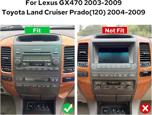 ستيريو سيارة JOYING لسيارة Toyota Land Cruiser Prado120 وLexus GX470 2004-2009، شاشة لمس راديو السيارة 9 بوصة مع Carplay & Android auto، مقبض مستوى الصوت (JY-TT158N8) in Kuwait