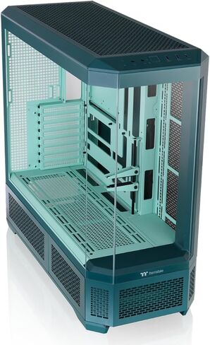 Thermaltake View 600 TG; Full Tower; 420mm Radiator Support; 480mm GPU Clearance; Hidden Connector Support; Rotatable PCIe Slots; 220mm PSU Clearance; Transformative Teal; CA-11H-00FTWN-00 in Kuwait
