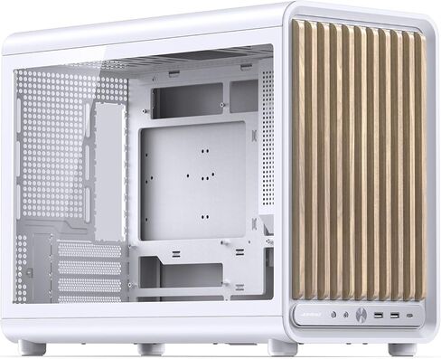 حافظة كمبيوتر JONSBO D33 Wood White Micro ATX، حافظة MATX عالية تدفق الهواء مع لوحة من الزجاج المقسى، 9 أوضاع للمروحة، توافق عالٍ، تدعم MATX BTF MB، وحدة معالجة الرسومات 435 مم/360AIO/172 مم، مبرد هواء ATX/SFX PSU، خشب in Kuwait