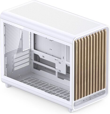 حافظة كمبيوتر JONSBO D33 Wood White Micro ATX، حافظة MATX عالية تدفق الهواء مع لوحة من الزجاج المقسى، 9 أوضاع للمروحة، توافق عالٍ، تدعم MATX BTF MB، وحدة معالجة الرسومات 435 مم/360AIO/172 مم، مبرد هواء ATX/SFX PSU، خشب in Kuwait