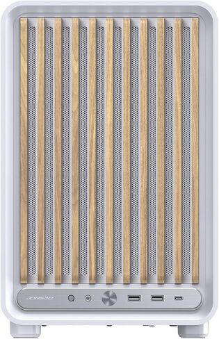 حافظة كمبيوتر JONSBO D33 Wood White Micro ATX، حافظة MATX عالية تدفق الهواء مع لوحة من الزجاج المقسى، 9 أوضاع للمروحة، توافق عالٍ، تدعم MATX BTF MB، وحدة معالجة الرسومات 435 مم/360AIO/172 مم، مبرد هواء ATX/SFX PSU، خشب in Kuwait