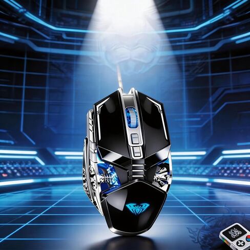 【 ضوء التنفس - التوصيل والتشغيل وكابل 59 بوصة - USB 】 ماوس سلكي USB للألعاب الاحترافي 2026، تعديل 4 سرعات DPI 2400، أسطوانة مضادة للانزلاق، ماوس ألعاب كمبيوتر محمول بصري مريح in Kuwait