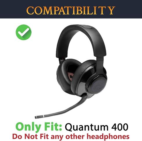 SOULWIT Professional Replacement Earpads Cushions for JBL Quantum 400 (Q400) Headphones, Ear Pads with Softer Protein Leather - Black in Kuwait