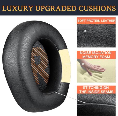 SOULWIT Professional Replacement Earpads Cushions for JBL Quantum 400 (Q400) Headphones, Ear Pads with Softer Protein Leather - Black in Kuwait