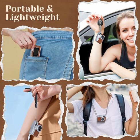 Mini Keychain Camera - 1080P HD Retro Digital Camera, Compact with 32GB SD Card, 0.96" HD Display, Portable Pocket Video Recorder for Photo Video Travel Recording in Kuwait