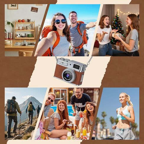Mini Keychain Camera - 1080P HD Retro Digital Camera, Compact with 32GB SD Card, 0.96" HD Display, Portable Pocket Video Recorder for Photo Video Travel Recording in Kuwait
