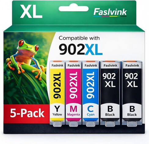 902XL 902 Ink Cartridges for HP Printers Compatible for HP 902XL Ink Cartridges Combo Pack Work with OfficeJet Pro 6978 6968 6975 6970 6960 6958 (2 Black, Cyan, Magenta, Yellow) 902XL Ink in Kuwait