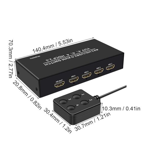 Jectse 4x1 USB2.0 HD KVM Switch,4K 60Hz Multimedia Switcher with 4 USB Type C Ports, 4 Cables for Sharing Display Keyboard Mouse Printer,Supports , OS X, , Plug and Play in Kuwait