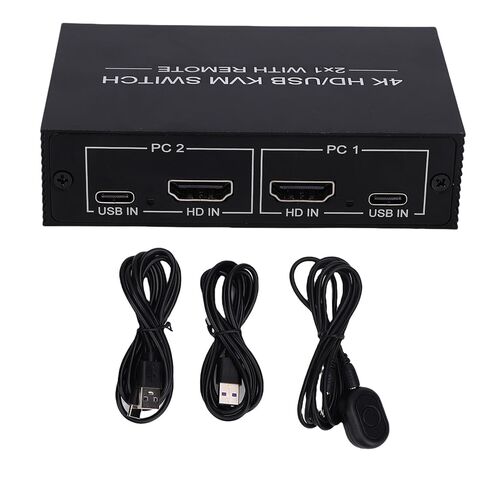 Jectse USB KVM Switcher, 4K 60Hz 2 Computers Sharing 1 Display with 4 USB Ports, 11 Vista OS X Compatible Desktop Controller, Aluminum Alloy Material, Plug and Play in Kuwait