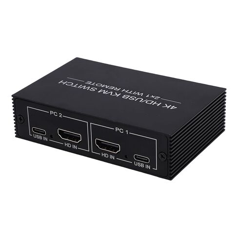 USB 3.0 KVM Switcher 4K 60Hz HD Multimedia Interface KVM Switch Box for 2 Computers with 4 USB Ports and Desktop Controller Support OS X in Kuwait
