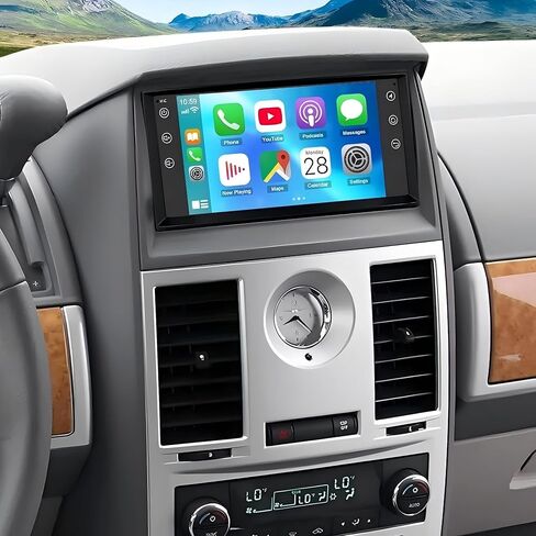 [4+64G] Car Radio Stereo for Chrysler Town & Country 2008 2009 2010 2011 2012 2013 2014 2015 2016 with Wireless Carplay Android Auto IPS Touchscreen GPS Bluetooth FM SWC in Kuwait