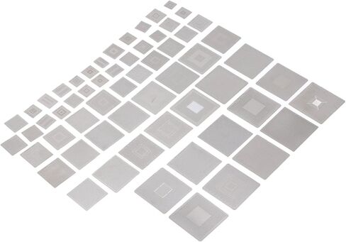 Zunate 60 Pcs BGA Reballing Stencils Set, 304 Stainless Steel Universal Rework Net Template Kit for Laptop Desktop Motherboard Graphics Card Chipset Repair in Kuwait