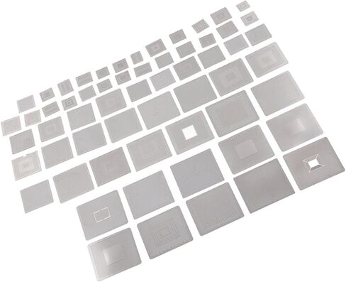 Zunate 60 Pcs BGA Reballing Stencils Set, 304 Stainless Steel Universal Rework Net Template Kit for Laptop Desktop Motherboard Graphics Card Chipset Repair in Kuwait