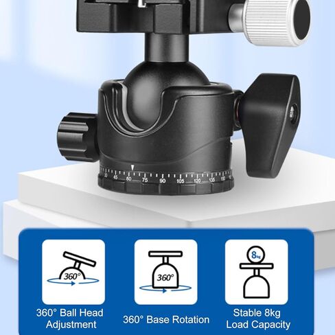 LICAEVEY Professional Metal 360 Degree Rotating Panoramic Ball Head with 1/4 inch Quick Release Plate, 35mm Panorama Ballhead for Tripod Monopod Slider DSLR Camera Camcorder in Kuwait