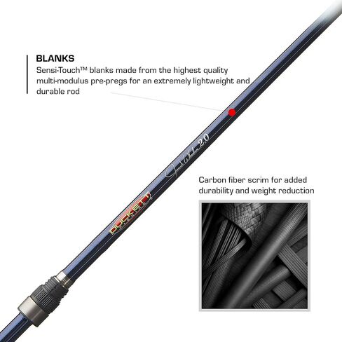 قضبان الصب Duckett Fishing Jacob Wheeler Signature 2.0، وقضبان الغزل والكرنك، مصممة من Pro Angler، خفيفة الوزن للغاية ومتوازنة، بطانيات متعددة المعامل تعمل باللمس in Kuwait
