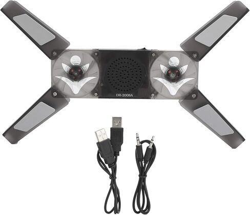 Laptop Cooling Pad DR - 2008A, Wireless Notebook Computer Cooler with Dual Transparent Blue LED Fans, Foldable Design with Built - in Speaker Stand for 15.6 - Inch in Kuwait