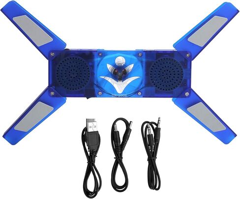 Foldable Laptop Cooling Pad with USB Hub and LED Lights, Low Noise Computer Cooler Fan with Built - in Stereo Speakers, Adjustable Blue LED Display for Notebook Heat in Kuwait