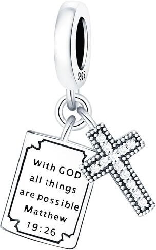 NUJIFFY 925 Sterling Silver Charms Beads for Bracelets & Necklaces, Cross Pendants, Cute Retro Vitality Charm Gifts Jewelry for Women Men Teens in Kuwait