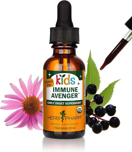 Herb Pharm Kids Certified-Organic Alcohol-Free Immune Avenger Herbal Formula, 1 Ounce in Saudi Arabia