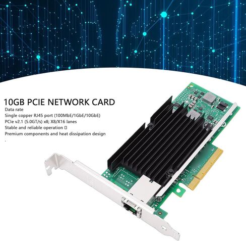 بطاقة شبكة LICAEVEY 10 جيجا بايت PCIe، محول إيثرنت بمنفذ RJ45 واحد مع شريحة تحكم X540 T1 وتقنية إلغاء التحميل الذكية، لخوادم VMware ومراكز البيانات in Kuwait