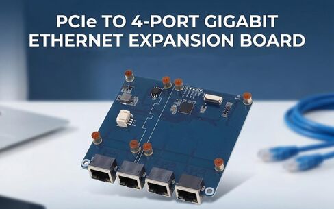 Yunseity PCIe إلى Gigabit ETH Board، بطاقة توسيع إيثرنت ذات 4 منافذ مع التوصيل والتشغيل، لا يتطلب برنامج تشغيل، لـ 5، متوافق مع شرائح RTL8153 in Kuwait