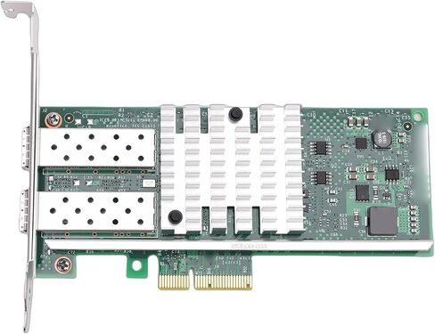 LICAEVEY 10Gbps Fiber Optic Network Card, Dual SFP Ports PCIe x4 Ethernet Adapter with 82599ES Chip and 2 Multi Mode Modules, for Server Data Center in Kuwait