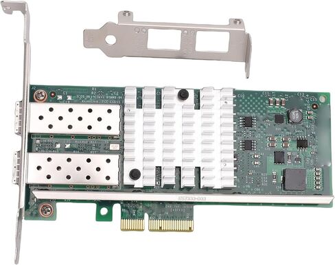 LICAEVEY 10Gbps Fiber Optic Network Card, Dual SFP Ports PCIe x4 Ethernet Adapter with 82599ES Chip and 2 Multi Mode Modules, for Server Data Center in Kuwait